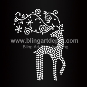 Crystal Deer Iron On Rhinestone Heat Transfers